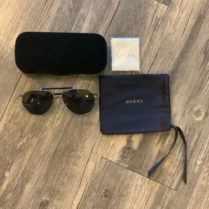 Gucci Aviator Sunglasses Grey GG0014S-005 - NEW